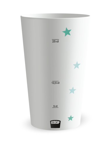 Witte beker met maatverdeling - Verjaardag Grote Leeftijd - Ecocup