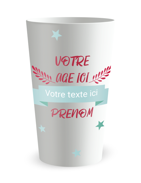 Witte beker aan de voorkant - Verjaardag Grote Leeftijd - Ecocup