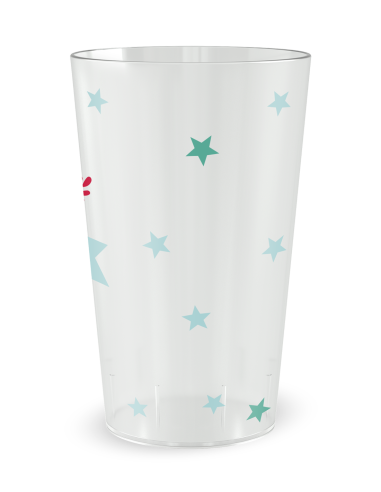 Gobelet transparent de dos - Anniversaire âge géant - Ecocup