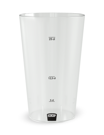 Gobelet transparent de face - anniversaire awesome since - Ecocup 2