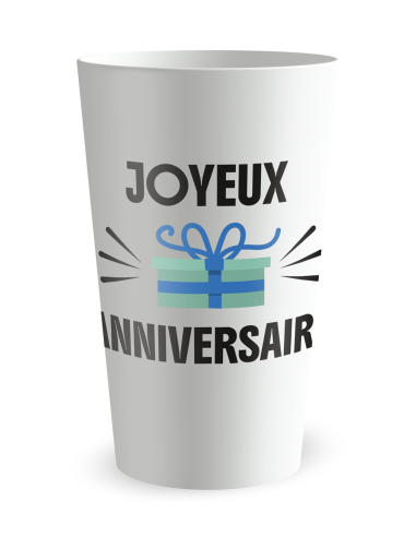 Gobelet blanc de face - anniversaire cadeau - Ecocup