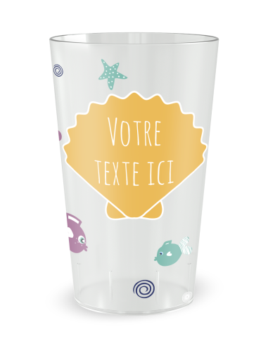 Gobelet transparent - Prénom - Anniversaire Enfant Sirene - Ecocup