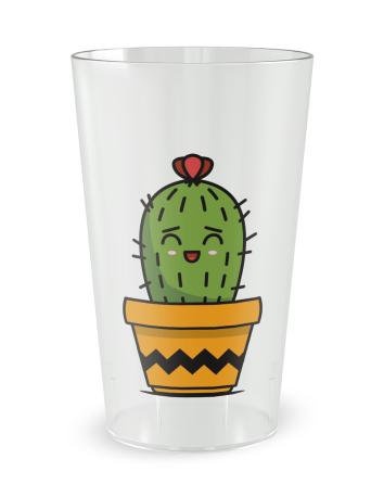 Gobelet transparent de face - anniversaire adulte cactus - Ecocup 2