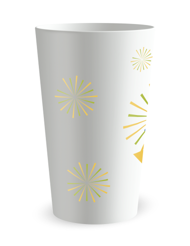 Gobelet blanc de coté- Anniversaire artifices - Ecocup