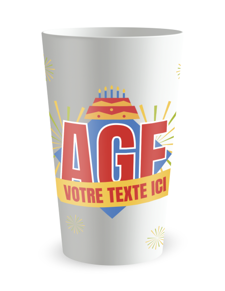 Witte beker aan de voorkant - Verjaardagsbeker Vuurwerk - Ecocup