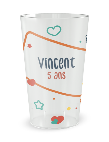 Transparante beker - Voornaam - Panda kinderverjaardags - Ecocup