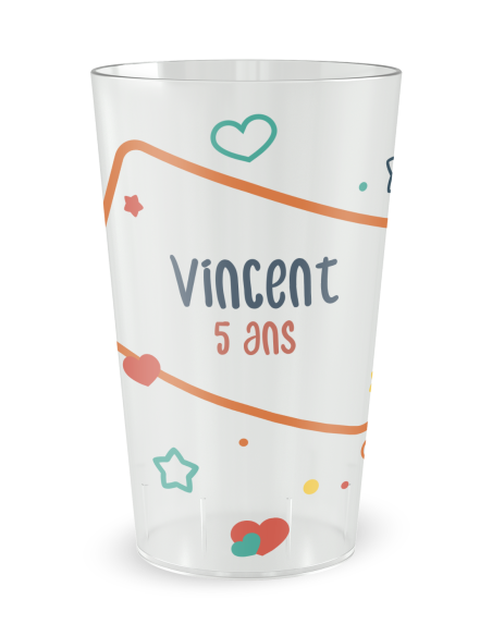 Gobelet transparent - Prénom - anniversaire enfant panda - Ecocup