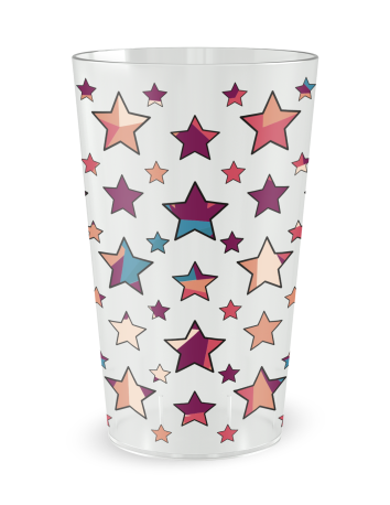 Transparante beker aan de voorkant - verjaardagsbeker Gekleurde Sterren - Ecocup 2