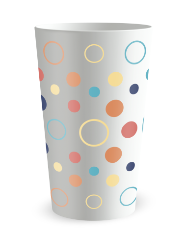 Gobelet blanc de dos - Anniversaire ronds Colores - Ecocup