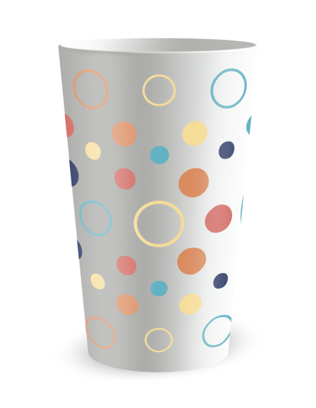 Witte beker achteraanzicht - Verjaardag Kleurrijk - Ecocup