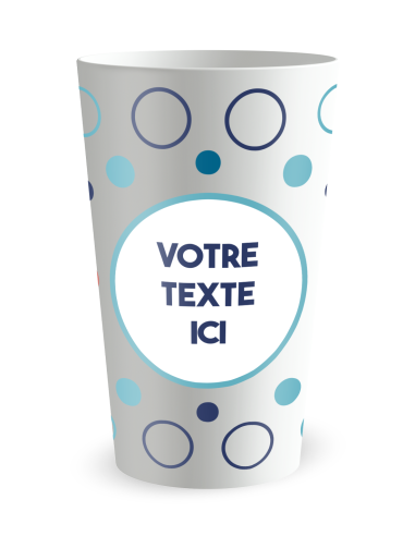 Gobelet blanc de face - Anniversaire ronds Colores - Ecocup