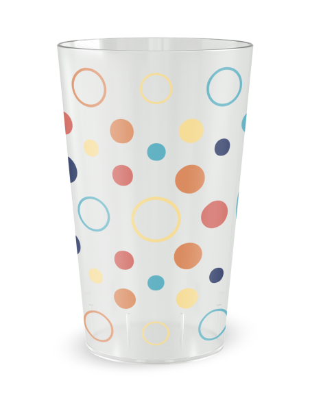 Gobelet transparent de dos - Anniversaire ronds Colores - Ecocup