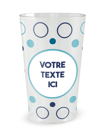 Gobelet transparent de face - Anniversaire ronds Colores - Ecocup