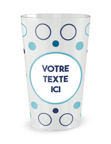 Gobelet transparent de face - Anniversaire ronds Colores - Ecocup