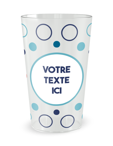 Gobelet transparent de face - Anniversaire ronds Colores - Ecocup