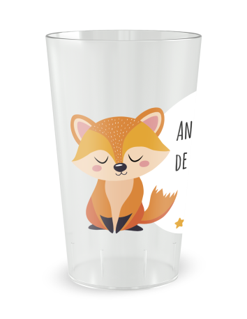 Gobelet transparent de face - Anniversaire Renards Mixte Enfant - Ecocup 2