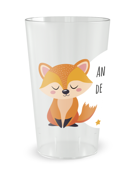 Gobelet transparent de dos - Anniversaire Renards Mixte Enfant - Ecocup