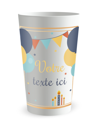Gobelet blanc de face - ballons festifs - Ecocup