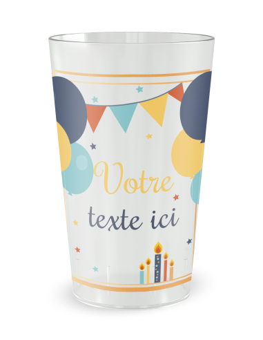 Transparante beker aan de voorkant - feestballonnen - Ecocup