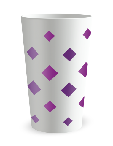 Witte beker achteraanzicht - vierkante confettibeker - Ecocup