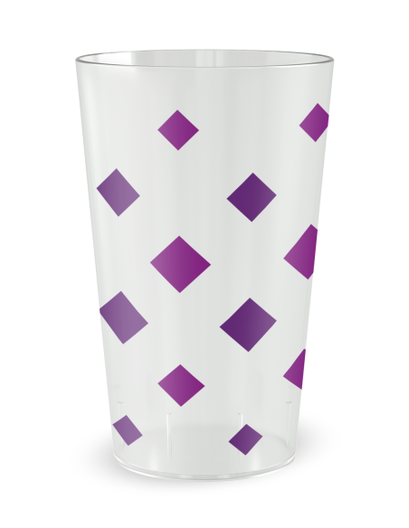 Transparante beker achteraanzicht - vierkante confettibeker - Ecocup