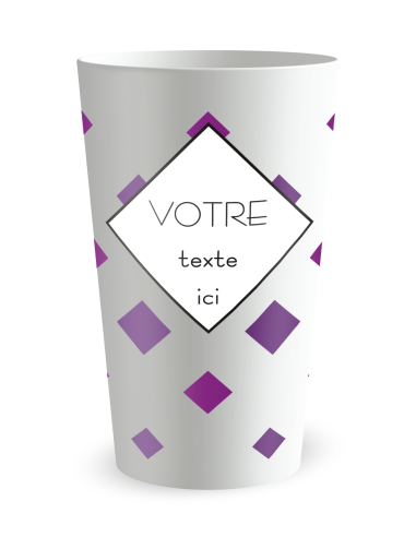 Witte beker aan de voorkant - vierkante confettibeker - Ecocup