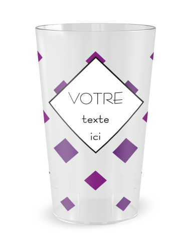 Gobelet transparent de face - confettis carrés - Ecocup