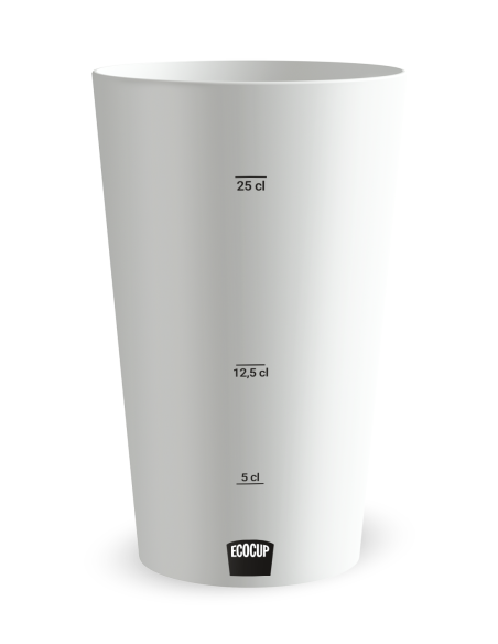 Witte beker met maatverdeling - Premium Verjaardagsbeker Volwassenen - Ecocup