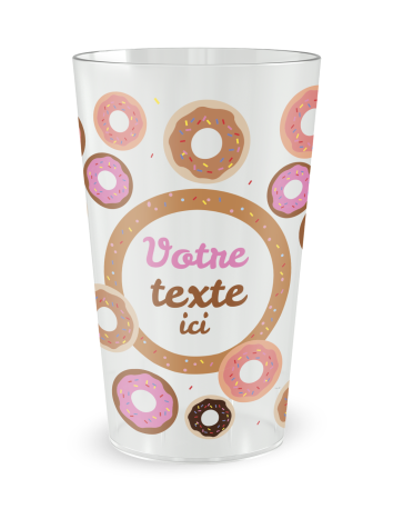 Witte beker aan de voorkant - Verjaardagsbeker Donuts - Ecocup
