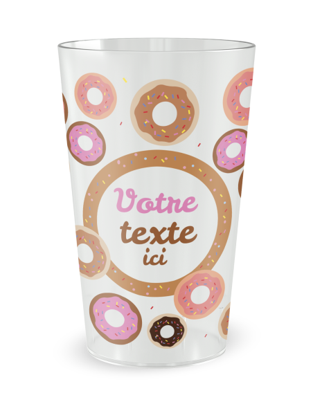 Witte beker aan de voorkant - Verjaardagsbeker Donuts - Ecocup