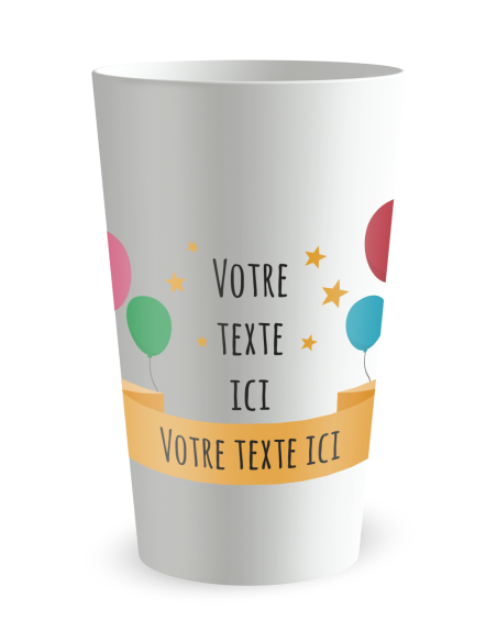 Gobelet blanc de face - festif - Ecocup