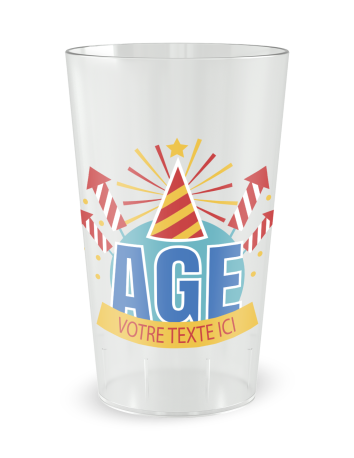 Transparante beker aan de voorkant - verjaardagsbeker - Ecocup