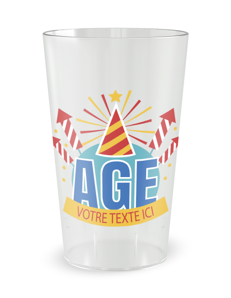 Transparante beker aan de voorkant - verjaardagsbeker - Ecocup