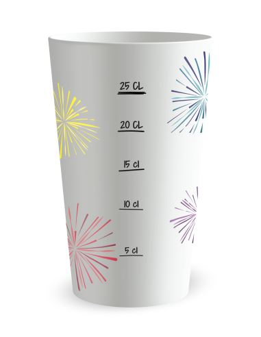 Gobelet blanc Graduation - fête feux d'artifice - Ecocup