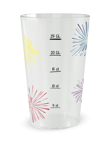 Gobelet transparent Graduation - fête feux d'artifice - Ecocup