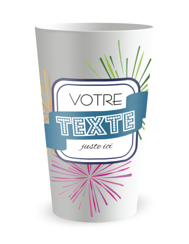 Gobelet blanc de face - fête feux d'artifice - Ecocup