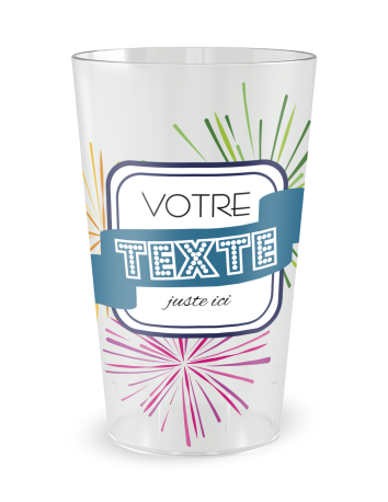Gobelet transparent de face - fête feux d'artifice - Ecocup