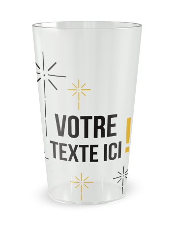 Gobelet transparent de face - feu artifice - Ecocup
