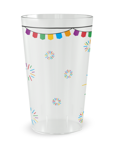 Gobelet transparent de dos - feux d'artifice multicolores - Ecocup