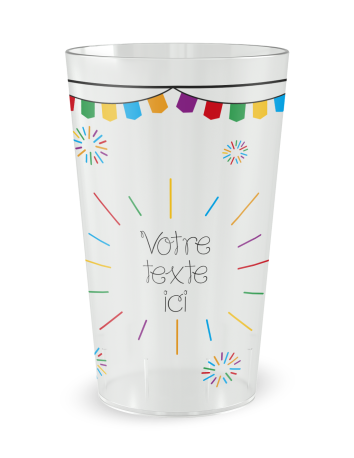 Transparante beker aan de voorkant - multicolor vuurwerk - Ecocup