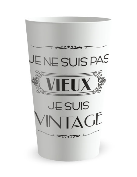 Gobelet blanc de face - humour vintage - Ecocup