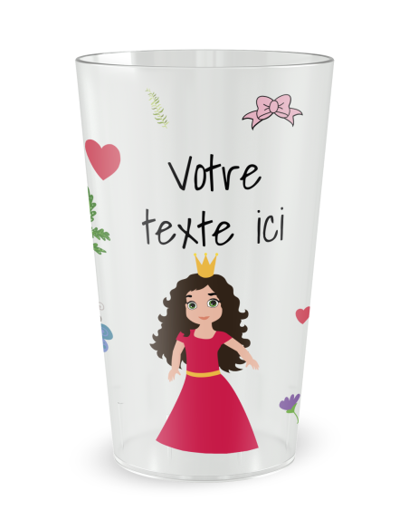 Transparante beker aan de voorkant - Prinsessen Verjaardagsbeker - Ecocup
