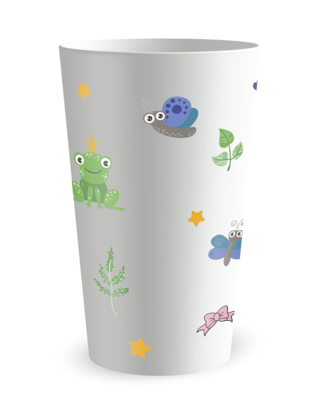 Witte beker achteraanzicht - Prinsessen Verjaardagsbeker - Ecocup