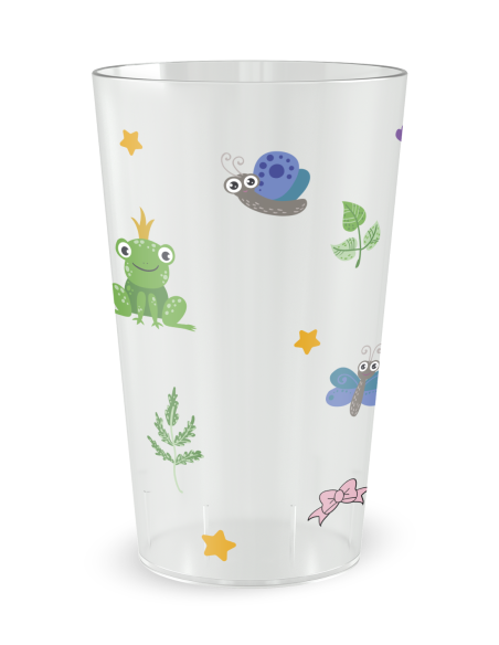 Transparante beker achteraanzicht - Prinsessen Verjaardagsbeker - Ecocup