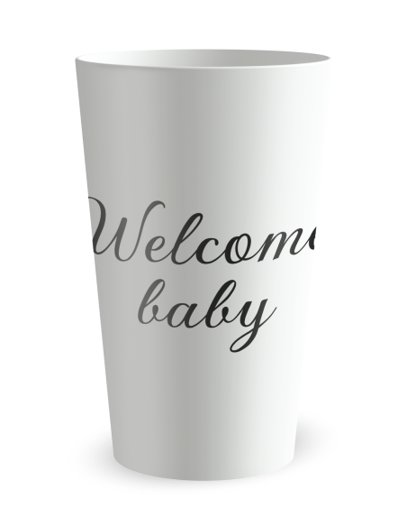 Gobelet blanc de face - Naissance Babyshower Welcome - Ecocup
