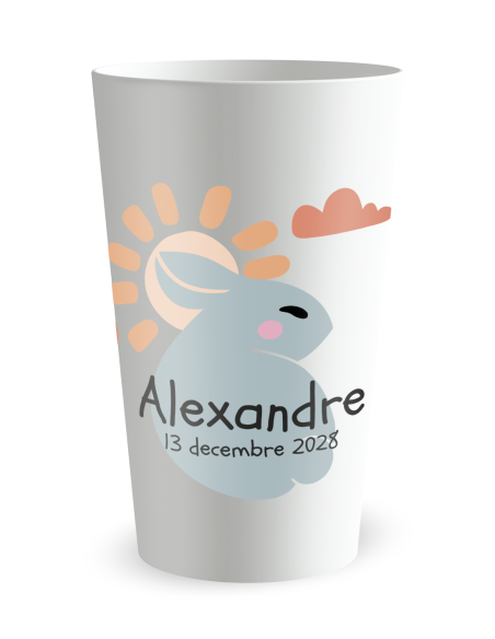 Gepersonaliseerde beker Geboorte Konijnenkader - ECO 30 | Ecocup