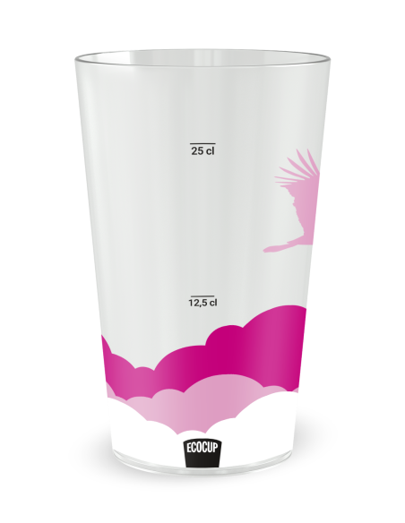 Gobelet transparent Graduation - Naissance Fond Nuageux Fille - Ecocup