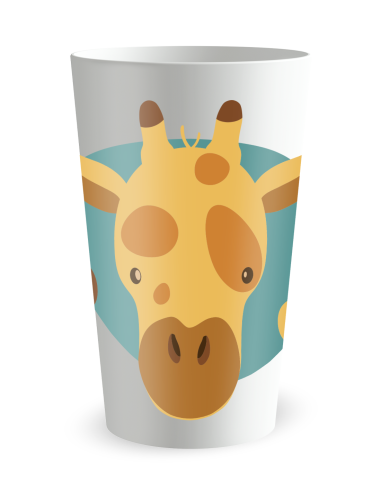 Witte beker aan de voorkant - geboortebeker Girafe Jongen - Ecocup