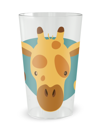 Transparante beker aan de voorkant - geboortebeker Girafe Jongen - Ecocup