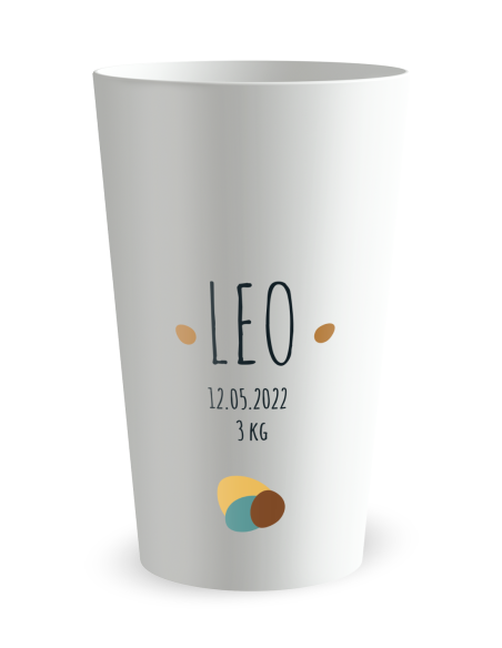 Witte beker - Voornaam - geboortebeker Girafe Jongen - Ecocup